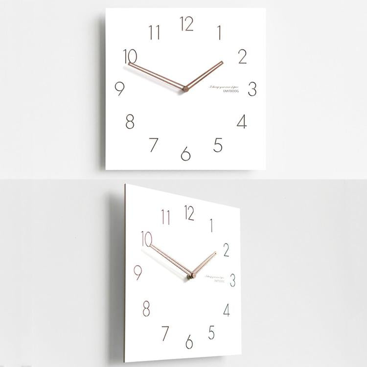 Orologio da parete quadrato Wozoom con lancette in legno silenziose, orologio decorativo per soggiorno., A 12 inch, E 12 inch, G  12 inch, A 15 inch, E 15 inch, G 15 inch
