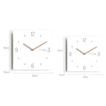 Orologio da parete quadrato Wozoom con lancette in legno silenziose, orologio decorativo per soggiorno., A 12 inch, E 12 inch, G  12 inch, A 15 inch, E 15 inch, G 15 inch