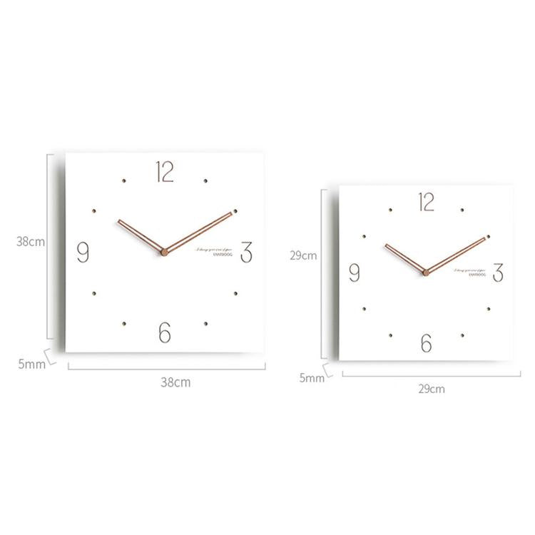 Orologio da parete quadrato Wozoom con lancette in legno silenziose, orologio decorativo per soggiorno., A 12 inch, E 12 inch, G  12 inch, A 15 inch, E 15 inch, G 15 inch