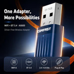 Adattatore USB COMFAST CF-731B WiFi 6 Bluetooth 5.4 AX600 Dual Band 2.4G/5G per rete wireless., CF-731B