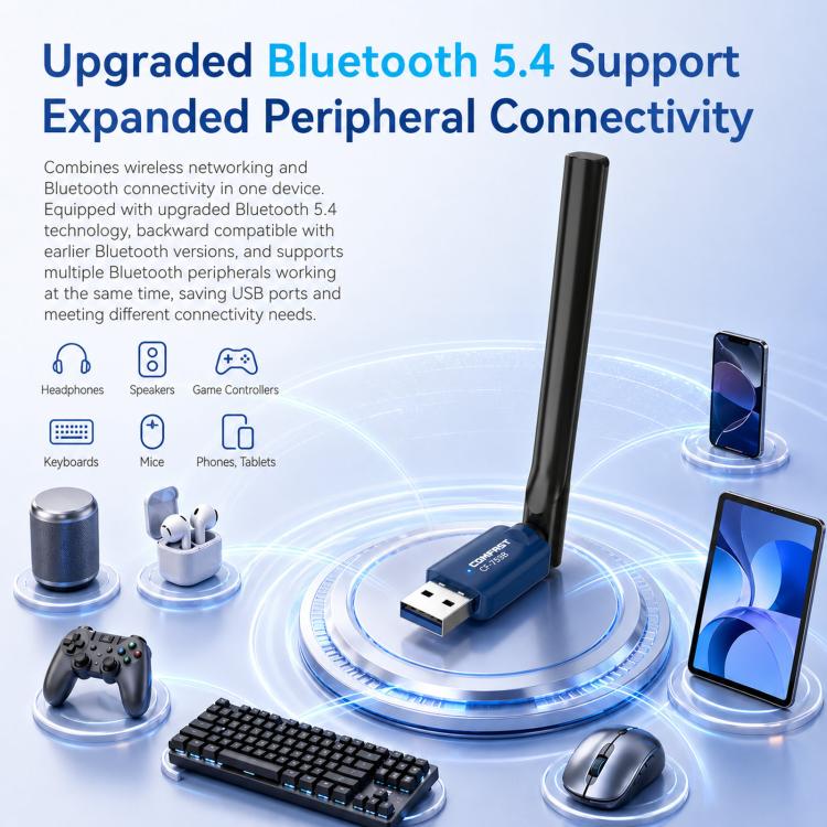 Adattatore USB COMFAST CF-733BF WiFi 6 Bluetooth 5.4 Scheda di rete wireless dual band AX900, CF-733BF