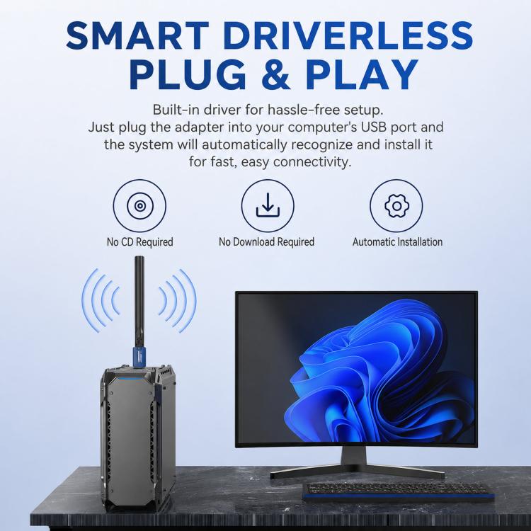 Adattatore USB COMFAST CF-733BF WiFi 6 Bluetooth 5.4 Scheda di rete wireless dual band AX900, CF-733BF