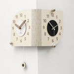 Orologio da parete angolare wozoom, a doppia faccia, con avvolgimento a 90 gradi, al quarzo., Beige, Dark Brown, Orange, Beige Swing Style 1, Beige Swing Style 2