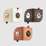 Orologio da parete angolare wozoom, a doppia faccia, con avvolgimento a 90 gradi, al quarzo., Beige, Dark Brown, Orange, Beige Swing Style 1, Beige Swing Style 2