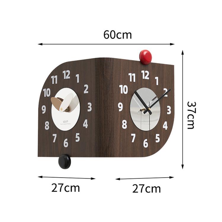 Orologio da parete angolare wozoom, a doppia faccia, con avvolgimento a 90 gradi, al quarzo., Beige, Dark Brown, Orange, Beige Swing Style 1, Beige Swing Style 2
