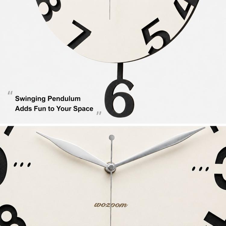 wozoom Orologio da parete moderno per soggiorno e cucina, silenzioso