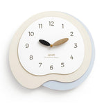 wozoom Orologio da parete moderno e irregolare, silenzioso, decorativo, al quarzo, in legno, per soggiorno, Beige Blue With Second Hand, Beige Blue, Green Beige, Black Gray, Beige Blue 3D, Green Beige 3D, Black Gray 3D