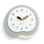 wozoom Orologio da parete moderno e irregolare, silenzioso, decorativo, al quarzo, in legno, per soggiorno, Beige Blue With Second Hand, Beige Blue, Green Beige, Black Gray, Beige Blue 3D, Green Beige 3D, Black Gray 3D