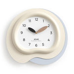 wozoom Orologio da parete moderno e irregolare, silenzioso, decorativo, al quarzo, in legno, per soggiorno, Beige Blue With Second Hand, Beige Blue, Green Beige, Black Gray, Beige Blue 3D, Green Beige 3D, Black Gray 3D