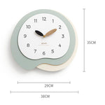 wozoom Orologio da parete moderno e irregolare, silenzioso, decorativo, al quarzo, in legno, per soggiorno, Beige Blue With Second Hand, Beige Blue, Green Beige, Black Gray, Beige Blue 3D, Green Beige 3D, Black Gray 3D
