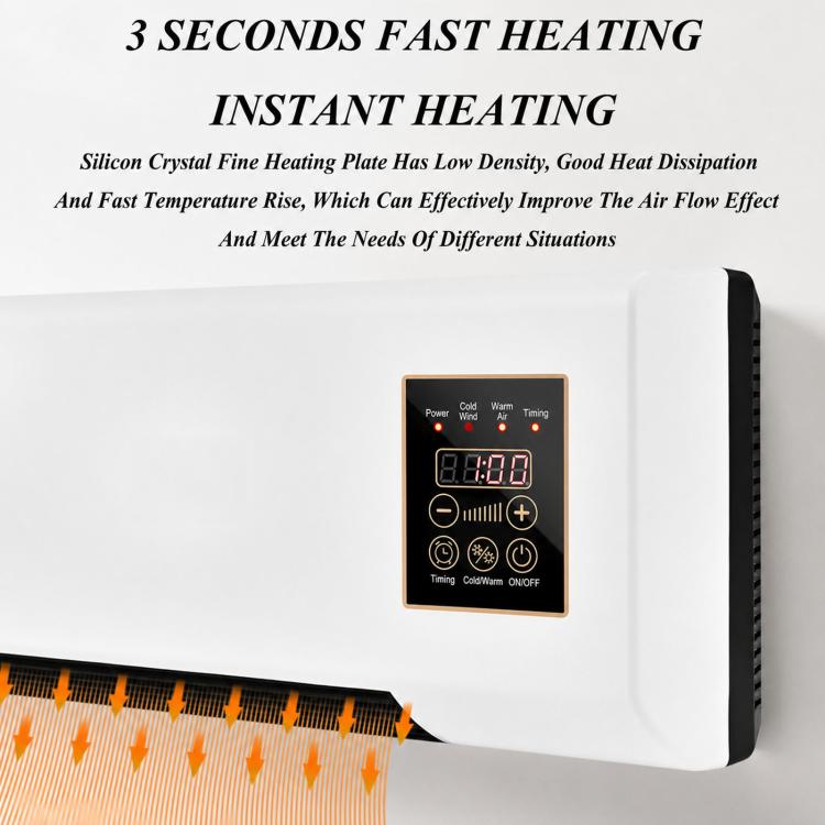 Ventilatore per condizionatore d'aria a parete, ventilatore per raffreddamento e riscaldamento domestico, riscaldatore elettrico, EU Plug, UK Plug, US 110V 2-Pin Plug, US 110V 3-Pin Plug, AU Plug, Natural Gentle Breeze US 3-Pin Plug