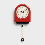 wozoom Orologio da parete a pendolo moderno, silenzioso, decorativo, in stile crema, per soggiorno, Medium With Second Hand Red, Medium Beige, Medium Red, Large Beige, Large Red