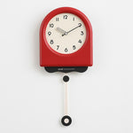 wozoom Orologio da parete a pendolo moderno, silenzioso, decorativo, in stile crema, per soggiorno, Medium With Second Hand Red, Medium Beige, Medium Red, Large Beige, Large Red