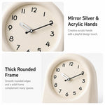 wozoom Orologio da parete a pendolo moderno, silenzioso, decorativo, in stile crema, per soggiorno, Medium With Second Hand Red, Medium Beige, Medium Red, Large Beige, Large Red