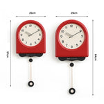 wozoom Orologio da parete a pendolo moderno, silenzioso, decorativo, in stile crema, per soggiorno, Medium With Second Hand Red, Medium Beige, Medium Red, Large Beige, Large Red