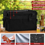 Borsa portaoggetti per barbecue impermeabile e resistente all'abrasione, realizzata in tessuto Oxford rinforzato, ideale per campeggio, picnic e attività all'aperto.