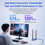 Adattatore WiFi 6 USB COMFAST CF-735BF, scheda di rete wireless dual band AX1800 con Bluetooth 5.4, CF-735BF