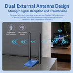 Adattatore WiFi 6 USB COMFAST CF-735BF, scheda di rete wireless dual band AX1800 con Bluetooth 5.4, CF-735BF