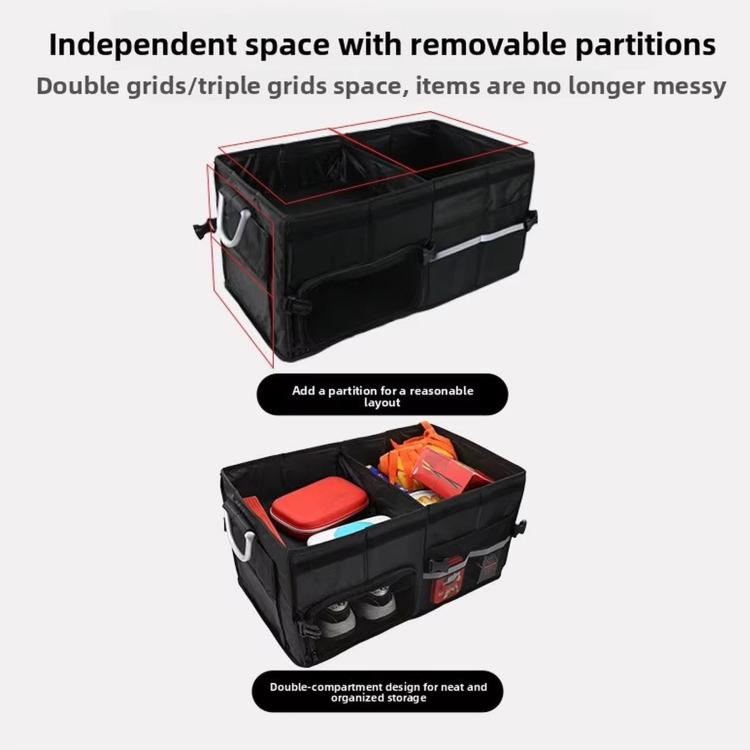 Box portaoggetti da 55 litri per bagagliaio auto, ideale per riporre le scarpe., 55L With Shoes Storage Slot