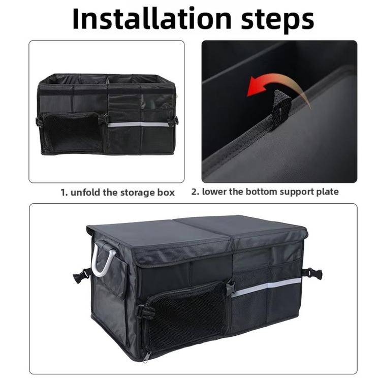 Box portaoggetti da 55 litri per bagagliaio auto, ideale per riporre le scarpe., 55L With Shoes Storage Slot