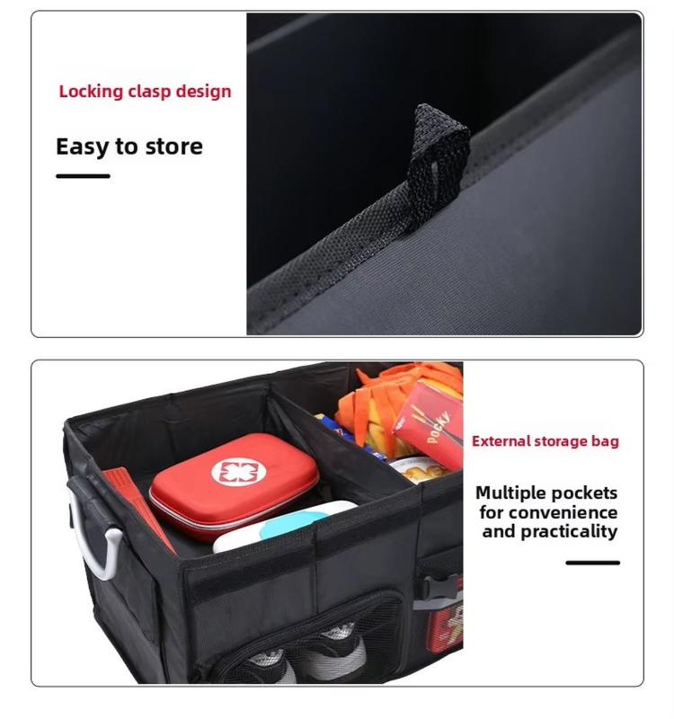 Box portaoggetti da 55 litri per bagagliaio auto, ideale per riporre le scarpe., 55L With Shoes Storage Slot