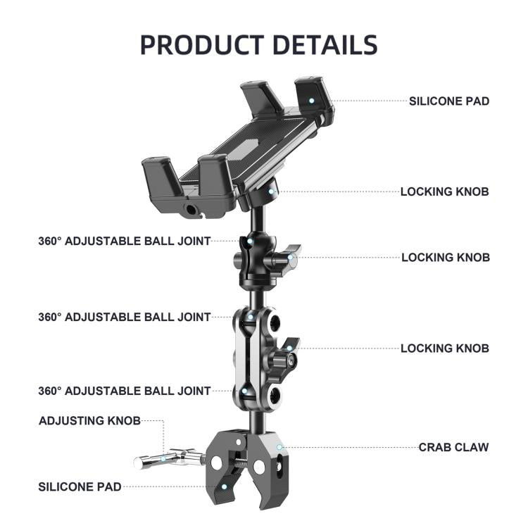 Supporto per tablet per tapis roulant, cyclette, passeggino e sedia a rotelle