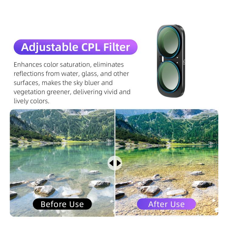 Filtro magnetico per obiettivo Insta360 Luna Ultra aMaginsn, Adj CPL/UV/Black Mist/VND2-32/LPR, Adj CPL/UV/Black Mist/VND2-32, Adj CPL/VND2-32, ND8/16/32/64/128, Adjustable CPL Filter, 1/4 Black Diffusion, LPR, VND2-32, ND8, ND16, ND32, ND64, ND128    ...