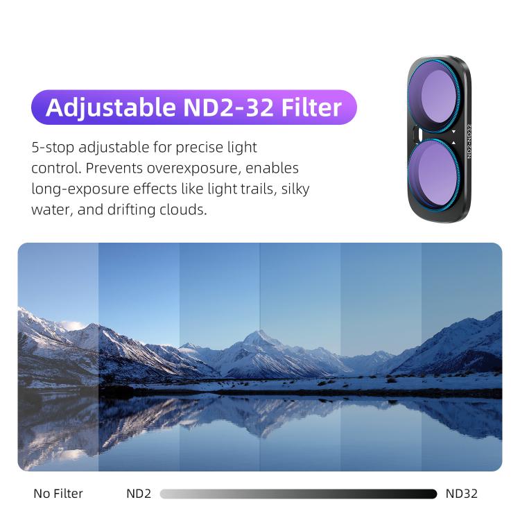 Filtro magnetico per obiettivo Insta360 Luna Ultra aMaginsn, Adj CPL/UV/Black Mist/VND2-32/LPR, Adj CPL/UV/Black Mist/VND2-32, Adj CPL/VND2-32, ND8/16/32/64/128, Adjustable CPL Filter, 1/4 Black Diffusion, LPR, VND2-32, ND8, ND16, ND32, ND64, ND128    ...