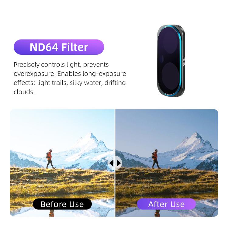 Filtro magnetico per obiettivo Insta360 Luna Ultra aMaginsn, Adj CPL/UV/Black Mist/VND2-32/LPR, Adj CPL/UV/Black Mist/VND2-32, Adj CPL/VND2-32, ND8/16/32/64/128, Adjustable CPL Filter, 1/4 Black Diffusion, LPR, VND2-32, ND8, ND16, ND32, ND64, ND128    ...