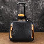 Valigetta da viaggio vintage in pelle 16" con ruote e scomparto l