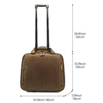 Valigetta da viaggio vintage in pelle 16" con ruote e scomparto l