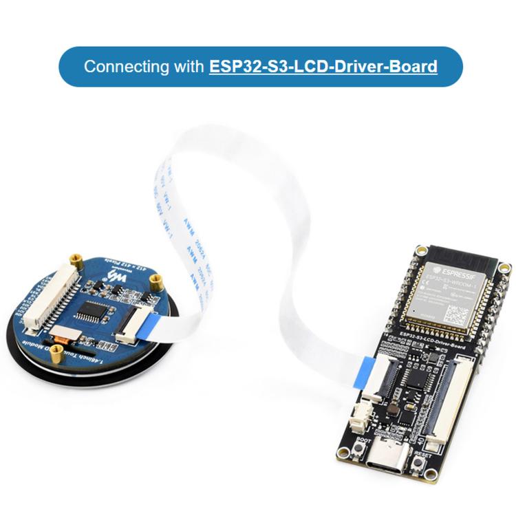 Modulo display LCD touch da 1,46 pollici Waveshare con risoluzione 412 × 412, 16,7 milioni di colori e interfacce di comunicazione QSPI e I2C., 34955