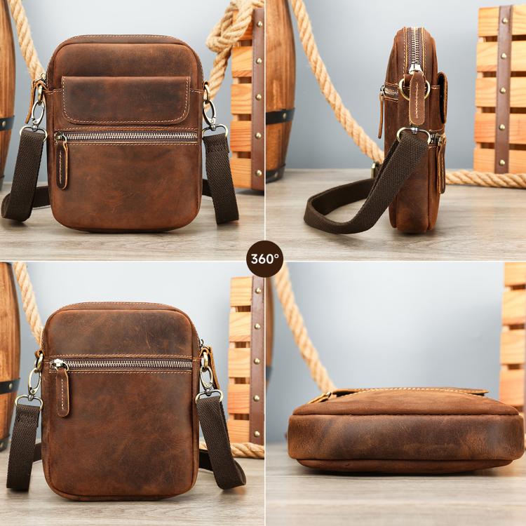 Borsa a tracolla vintage in pelle per smartphone 6,7"
