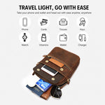 Borsa a tracolla vintage in pelle per smartphone 6,7"