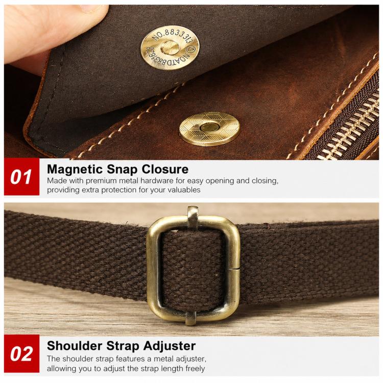 Borsa a tracolla vintage in pelle per smartphone 6,7"