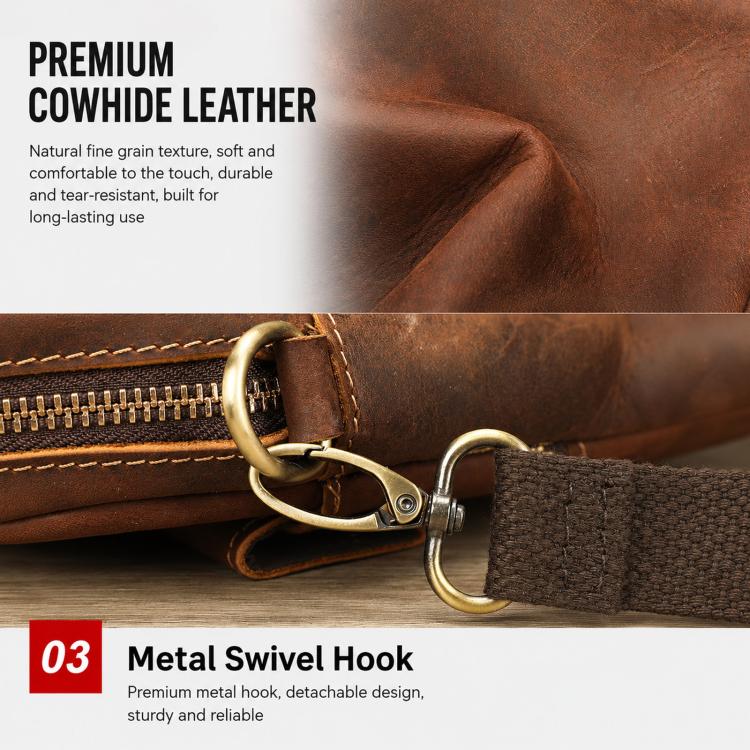 Borsa a tracolla vintage in pelle per smartphone 6,7"