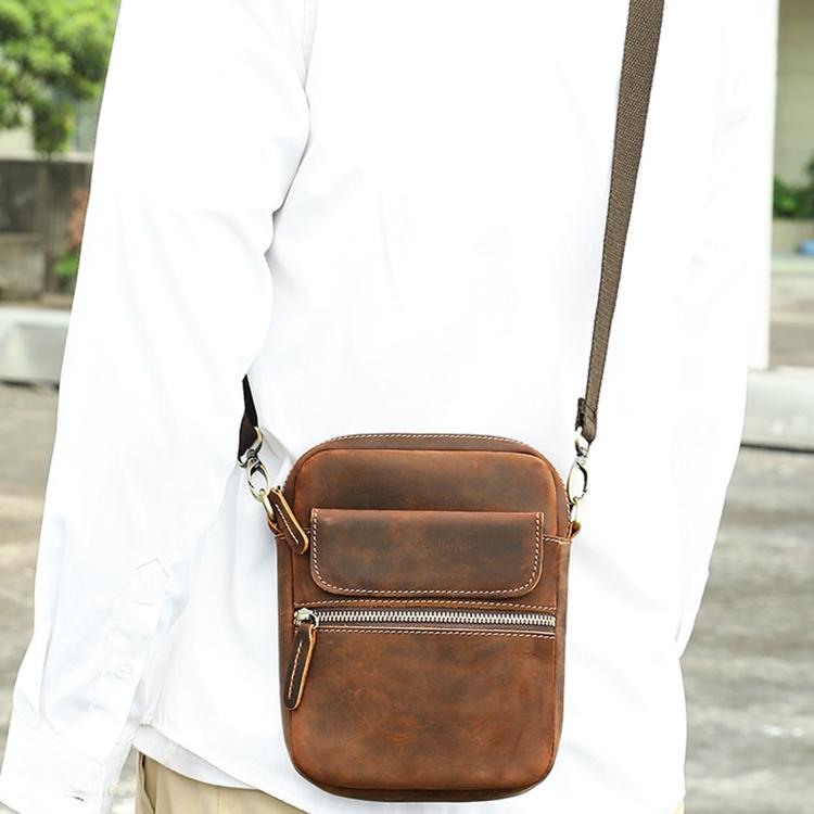 Borsa a tracolla vintage in pelle per smartphone 6,7"