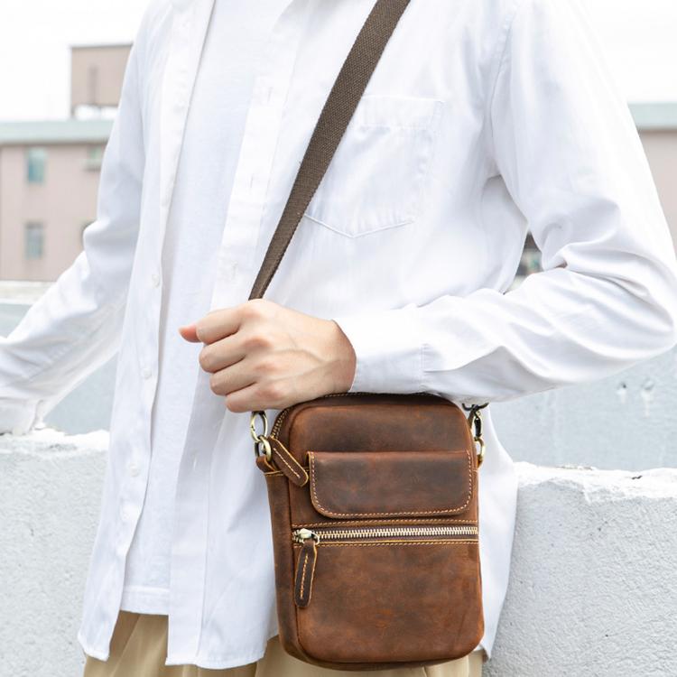 Borsa a tracolla vintage in pelle per smartphone 6,7"
