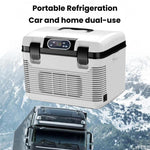 Mini frigorifero per auto da 15 litri con display digitale, doppia funzione di raffreddamento e riscaldamento, spina USA., 15L