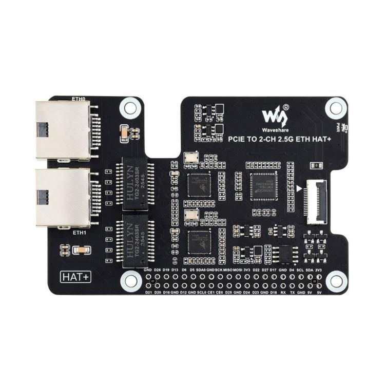 Adattatore Waveshare PCIe a 2 canali 2.5G ETH per Raspberry Pi 5 con doppio chip RTL8125, 34932