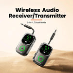 Adattatore audio wireless Toocki 2-in-1 Bluetooth 5.4 con trasmettitore, ricevitore, AUX e ingresso da 3,5 mm e indicatore di carica., BT-05