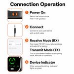 Adattatore audio wireless Toocki 2-in-1 Bluetooth 5.4 con trasmettitore, ricevitore, AUX e ingresso da 3,5 mm e indicatore di carica., BT-05