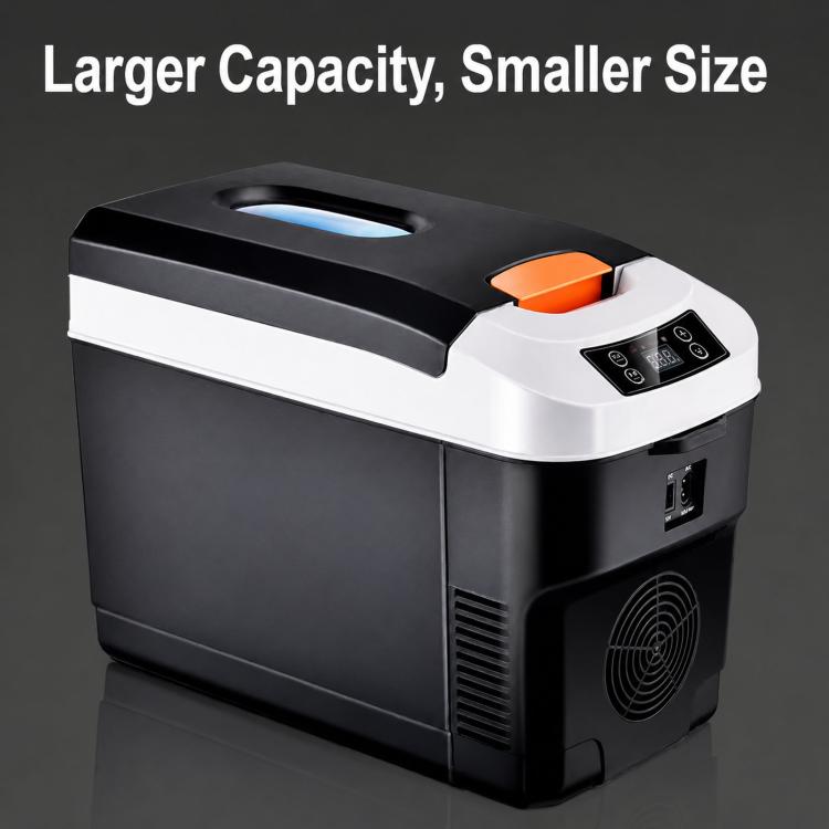 Mini frigo portatile digitale da 10 litri con controllo della temperatura, ideale per auto, per conservare bevande, medicinali, frutta e cosmetici. Spina USA., 10L Black