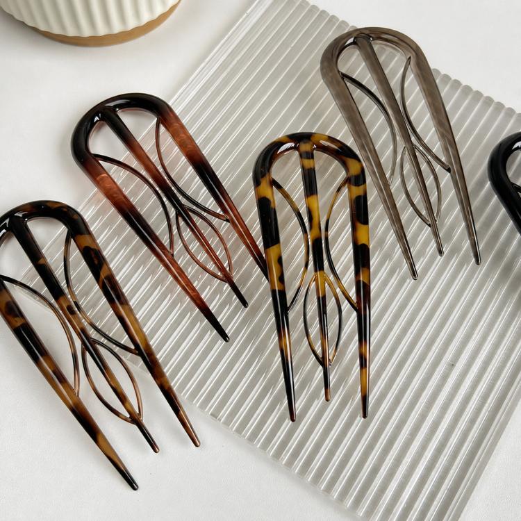Fermagli per capelli a forma di U in fibra di acetato