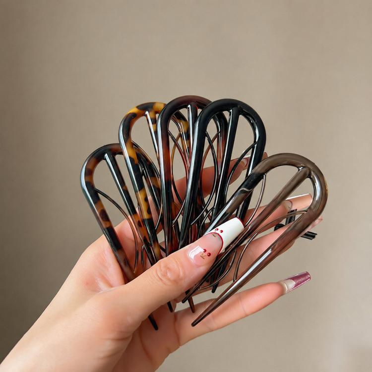 Fermagli per capelli a forma di U in fibra di acetato