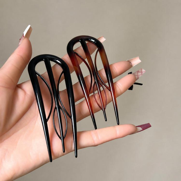 Fermagli per capelli a forma di U in fibra di acetato
