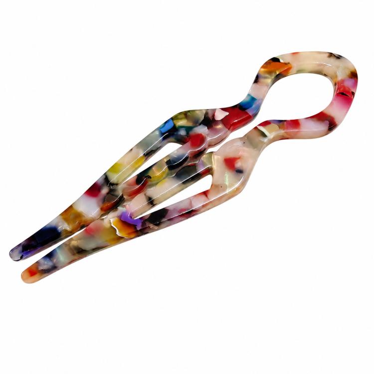 Fermaglio per capelli a U in acetato a forma di pesce 15cm