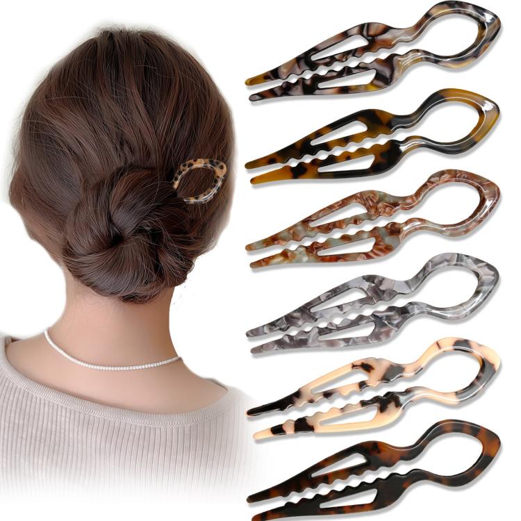 Fermaglio per capelli a U in acetato a forma di pesce 15cm