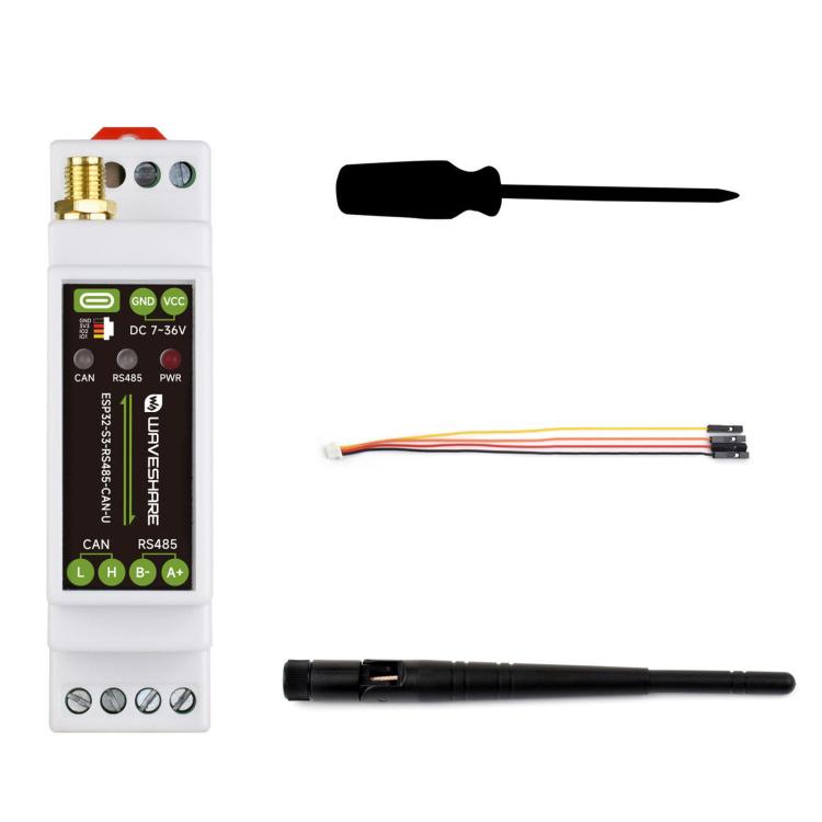 Scheda di controllo WAVESHARE ESP32-S3 con interfacce di comunicazione RS485 e CAN, supporta Wi-Fi/Bluetooth e dispone di molteplici circuiti di protezione integrati., External Antenna, Onboard Antenna