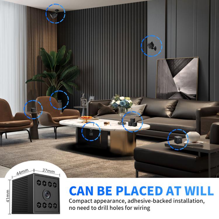 Mini telecamera WiFi ricaricabile W10, senza fili, 1080P, per interni, con base magnetica e visione notturna.